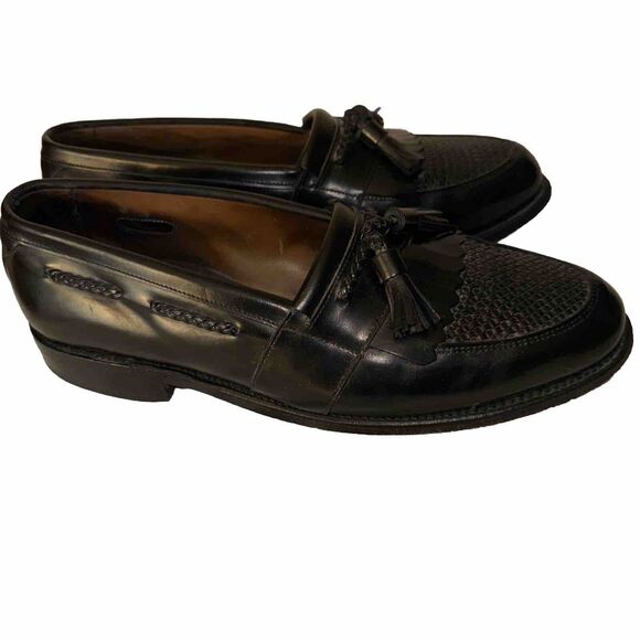 ALLEN EDMONDS MENS SHOES 9.5 D CODY BLACK WOVEN TASSEL LOAFER main image 4